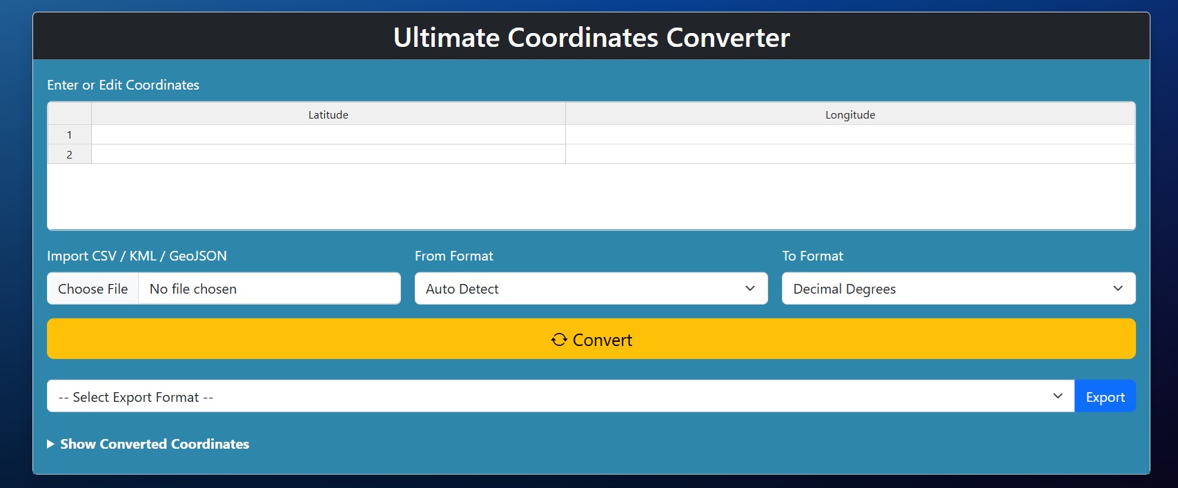 Coordinates Converter